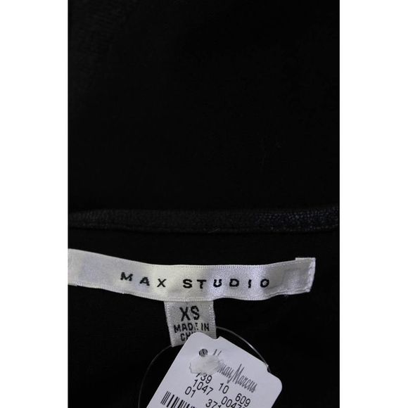 Max Studio Womens Fur Hem Patchwork Sleeveless Open Front Vest Black Size XS - Picture 6 of 6